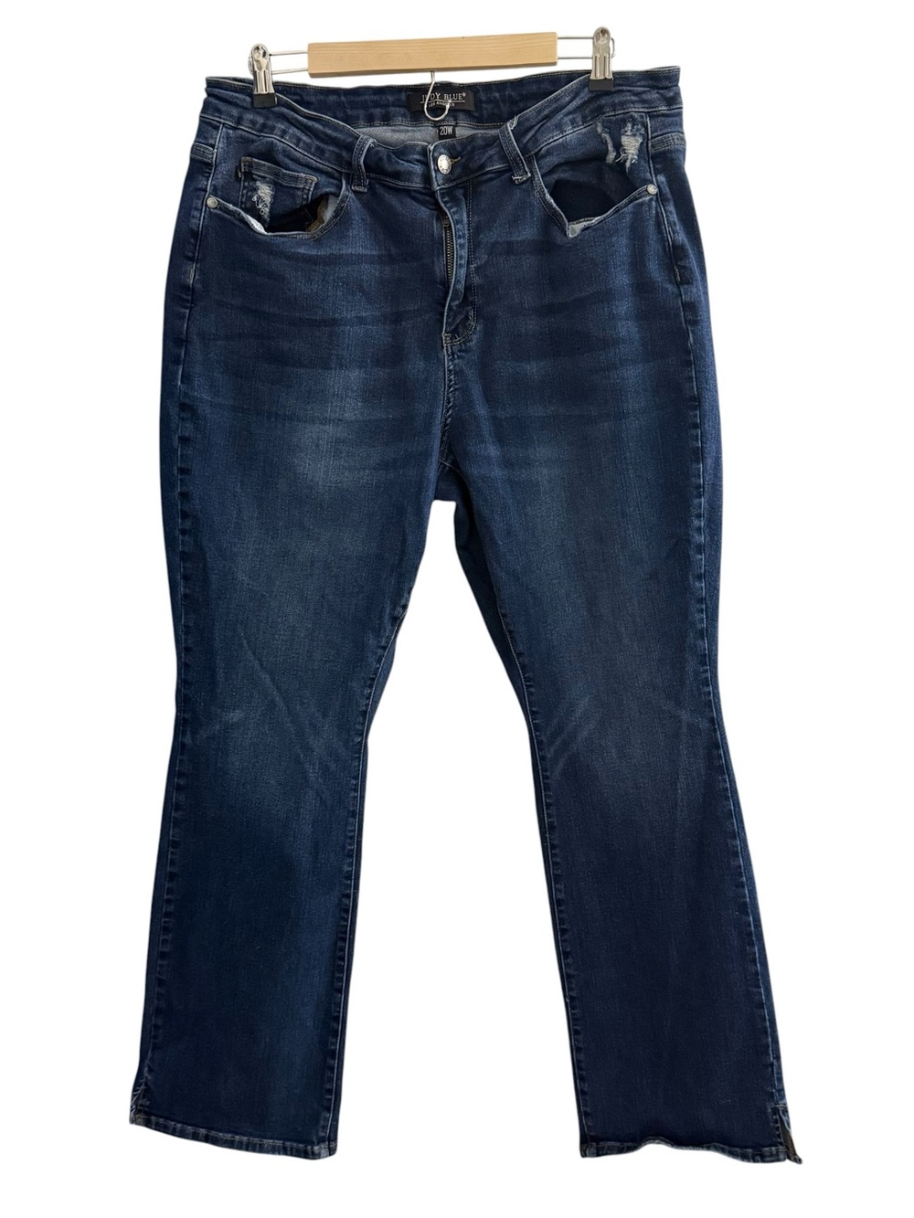 Judy Blue Womens 20W Dark Wash High Rise Flare Leg Stretch Denim Jeans